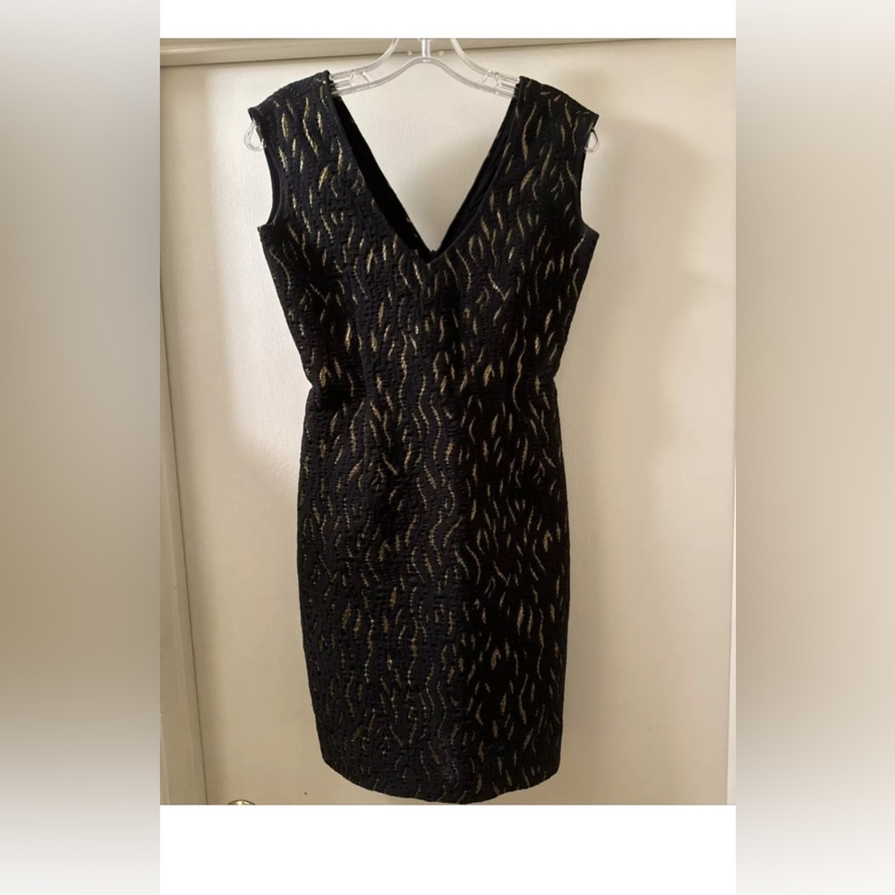 jean paul gaultier black bronze pencil dress sz 6